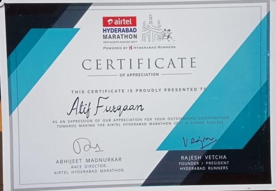 Intel Hyderabad Marathon Certification