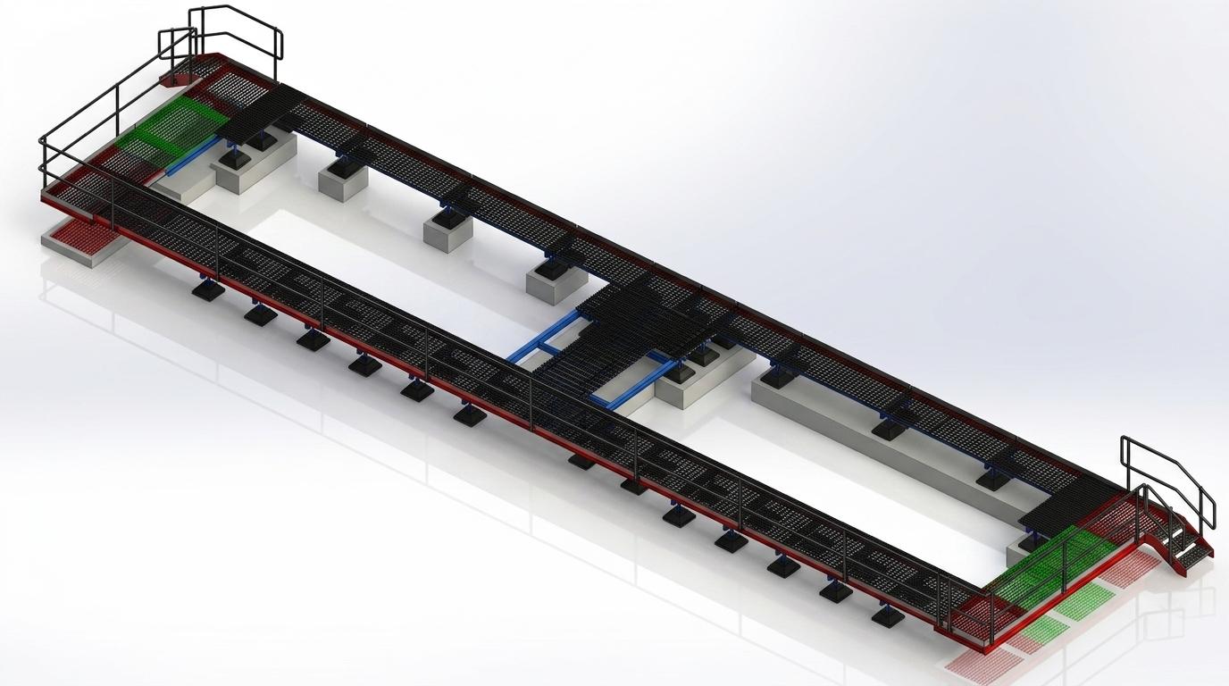 Industrial Walkway Platform render