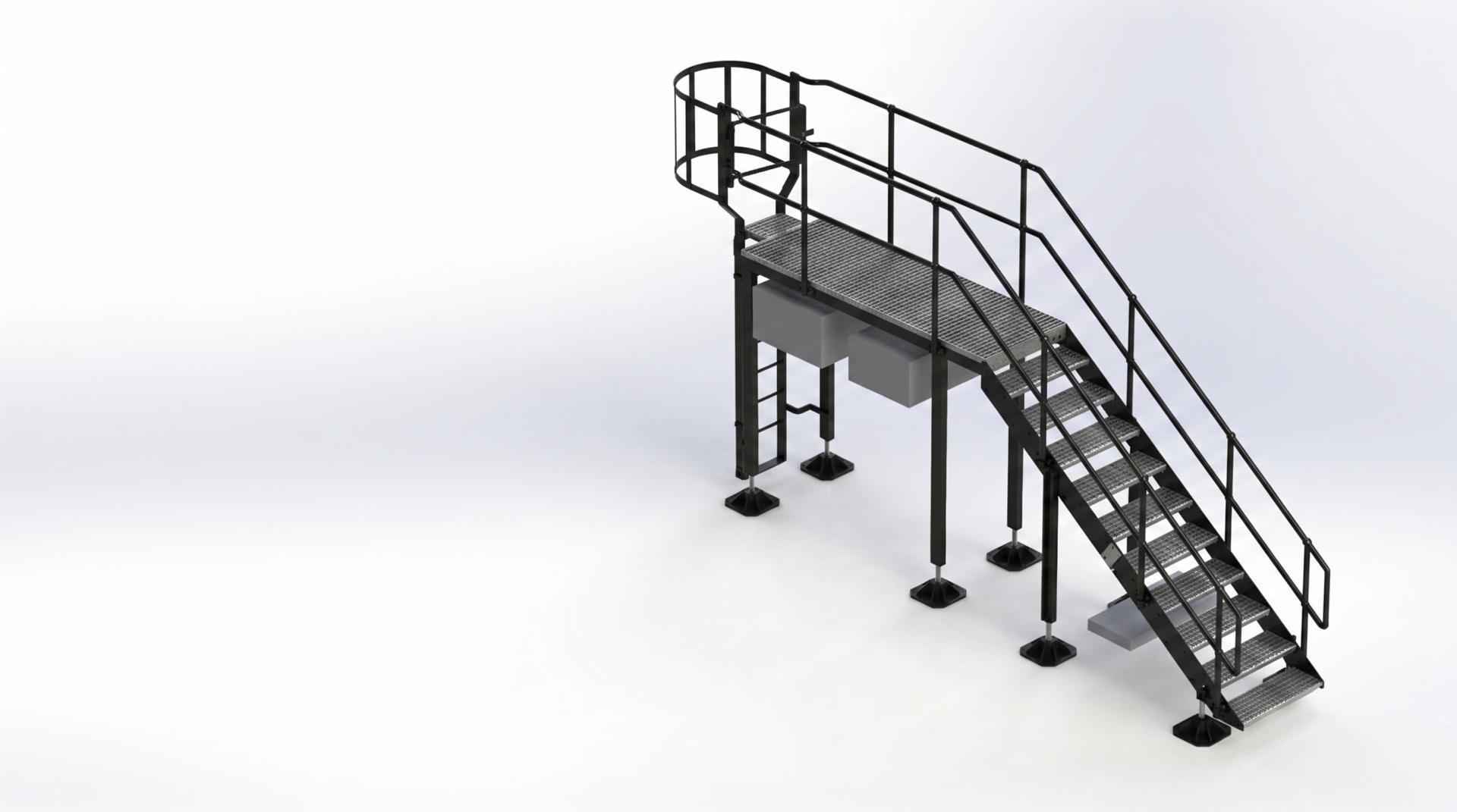 Stair Access Walkway Platform render
