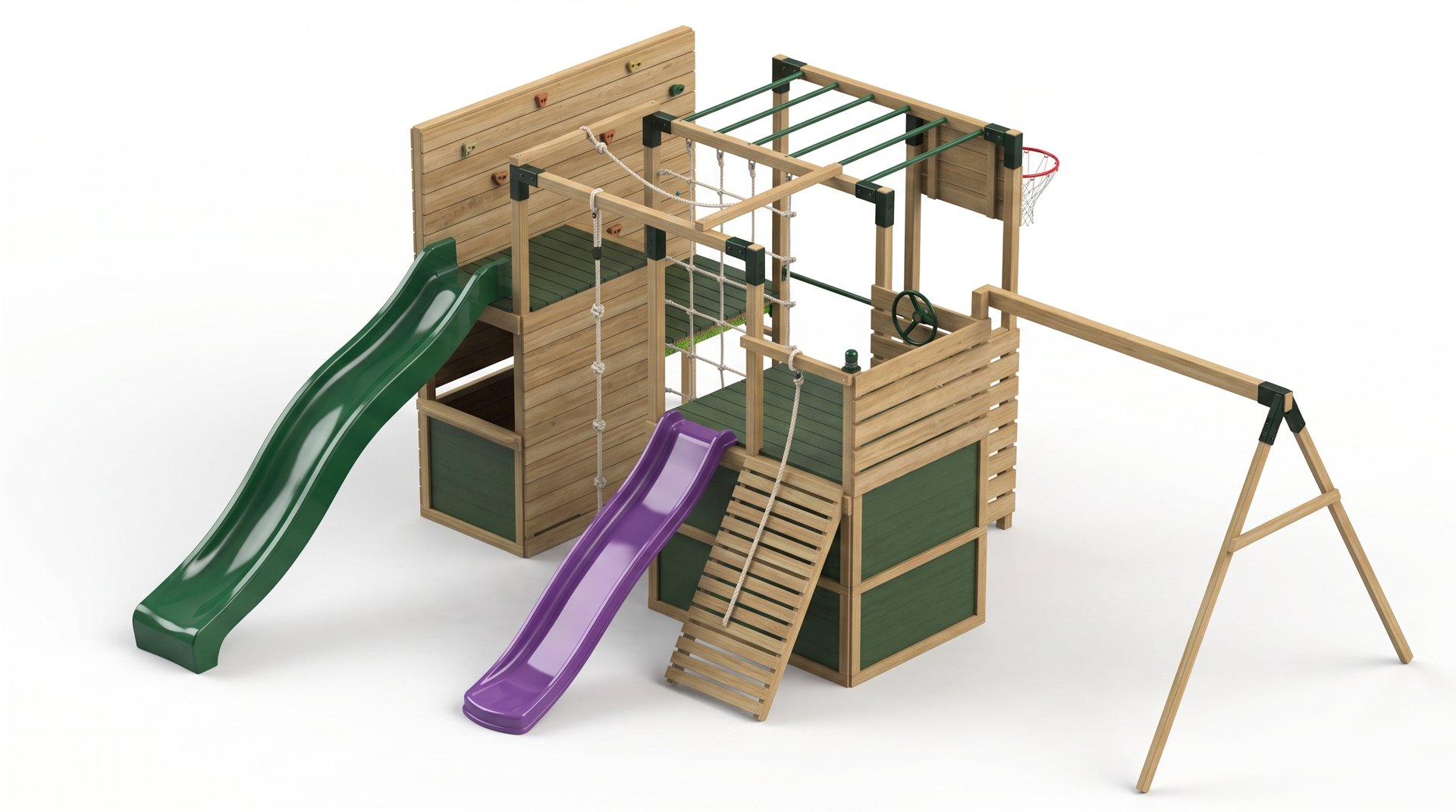 Outdoor Timber Ninja Play Structure