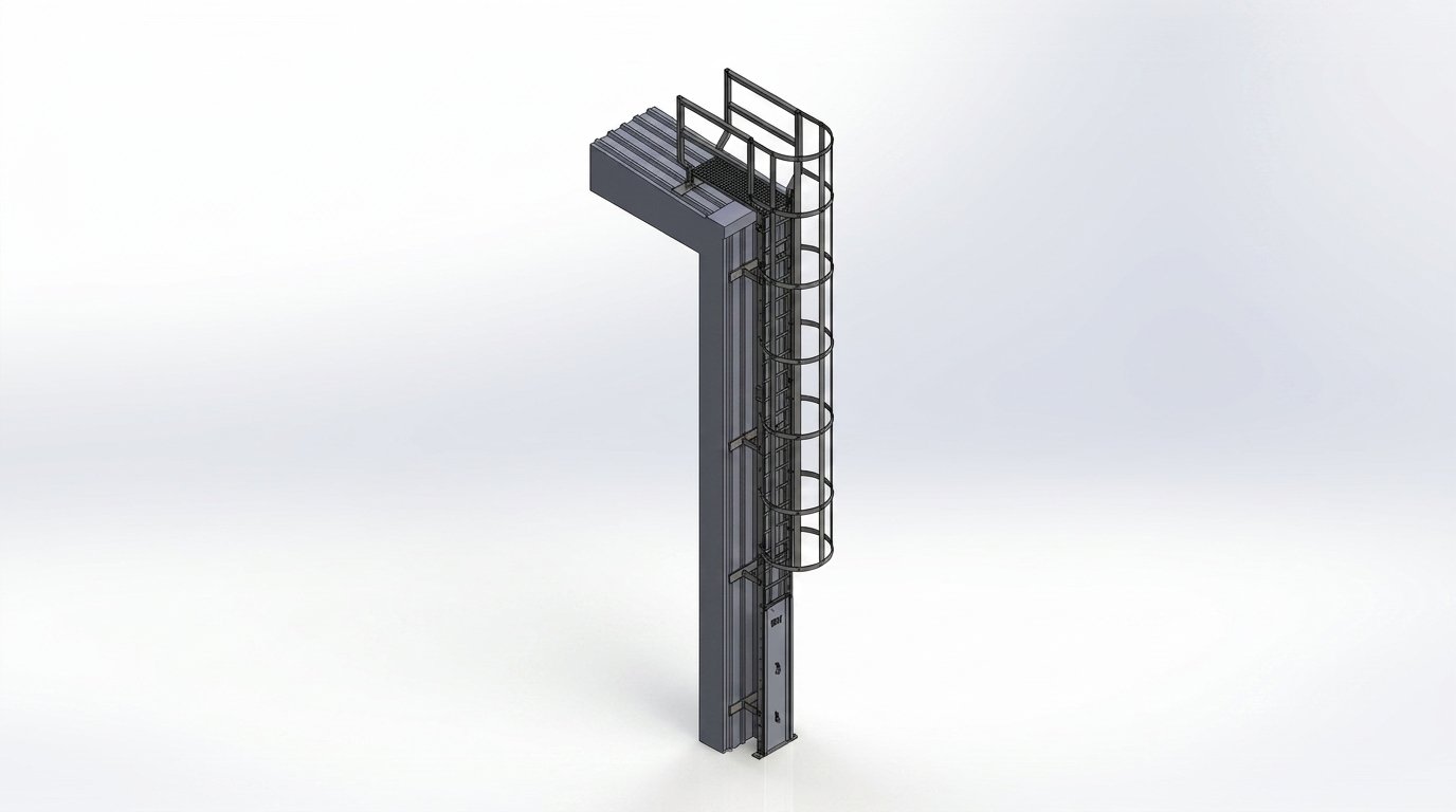 7m Caged Access Ladder